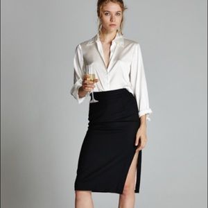 L’Ecole Des Femmes Black Pencil Skirt w Slit